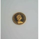 1980 Proof Sovereign Gold Coin, Queen Elizabeth II Bust to the Obverse, With Brittania to the