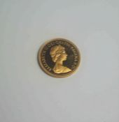 1980 Proof Sovereign Gold Coin, Queen Elizabeth II Bust to the Obverse, With Brittania to the