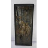 Carved Wood Wall Hanging, Depicting "Don Quixote" 58cm x 13.5cm