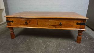 Hardwood Partners Coffee Table, Having two Drawers to each side, 44cm high, 135cm wide, 46cm deep