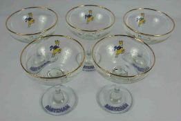 Five Matching Babycham Glasses, 11cm high, (5)