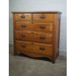 Oak Chest of Drawers, Circa early part of 20th century, Having two small Drawers above three long
