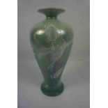 Attributed to Walter Slater, Shelley Lustre Baluster Vase, Decorated with panels of Fish on an