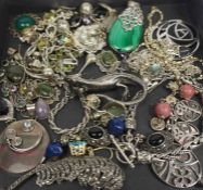 Quantity of Silver and Silver Mounted Jewellery, To include Bead Necklaces and Bracelets, Some