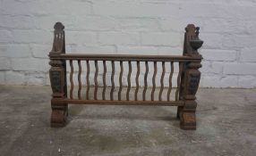 Cast Iron Fire Grate, 40cm high, 36cm wide, 15cm deep