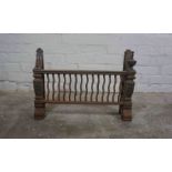 Cast Iron Fire Grate, 40cm high, 36cm wide, 15cm deep