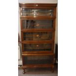 Peter Graham Hillhead, Mahogany Stacking Bookcase, Having Five Leaded Glazed Sections, 183cm high,