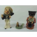 Shorter Toby Jug of a Chelsea Pensioner, 22cm high, Also with another Shorter Toby Jug of a