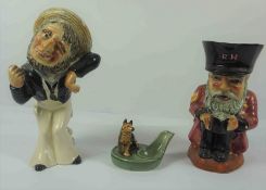 Shorter Toby Jug of a Chelsea Pensioner, 22cm high, Also with another Shorter Toby Jug of a