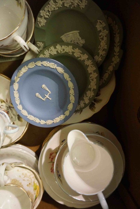 Quantity of China and Glass, To include part Tea Sets, Wedgwood Jasperware Pin Dishes, Crystal - Image 2 of 6