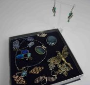 Quantity of Bead and Costume Jewellery, To include Jade coloured Necklaces, Bangles, Earrings, and