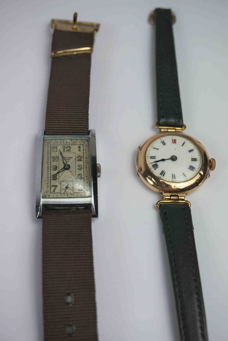 Vintage 9ct Gold Backed Ladies Wristwatch, Stamped 375, Also with a Vintage Wristwatch by C.