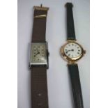 Vintage 9ct Gold Backed Ladies Wristwatch, Stamped 375, Also with a Vintage Wristwatch by C.
