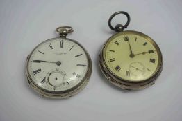 Victorian Silver Cased Pocket Watch, Hallmarks for Chester, Also with a Victorian Silver Cased