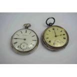 Victorian Silver Cased Pocket Watch, Hallmarks for Chester, Also with a Victorian Silver Cased