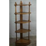 Ercol What Not, Having Five Tiers, 127cm high, 47cm wide, 29cm deep