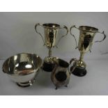 Pair of Silver Plated Agricultural Cups, Engraved for Tennents November Handicap 1987, 31cm high,