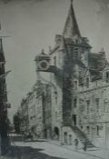 Preston Cribb "Tolbooth Canongate Edinburgh" Etching, 21cm x 13cm