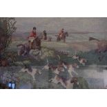 Two Wall Hanging Tapestries, Depicting Hunting Scenes, 51.5cm x 40cm, 60cm x 147cm, John Mathieson