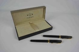Parker "Sonnet" Fountain Pen and Ball Point Pen, The Fountain Pen Having an 18ct Gold Nib, 13.5cm