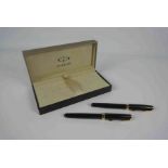 Parker "Sonnet" Fountain Pen and Ball Point Pen, The Fountain Pen Having an 18ct Gold Nib, 13.5cm