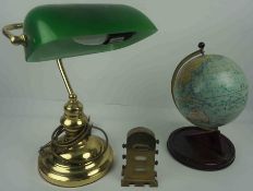 Brass Desk Calender, circa early 20th century, Having six adjustable knobs, 13cm high, Also with a