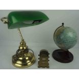 Brass Desk Calender, circa early 20th century, Having six adjustable knobs, 13cm high, Also with a