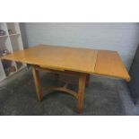 Vintage Oak Drop Leaf Table, Having a Drawer and Door to each End, 72cm high, 92cm wide, 160cm long,