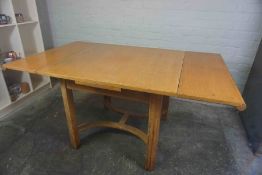 Vintage Oak Drop Leaf Table, Having a Drawer and Door to each End, 72cm high, 92cm wide, 160cm long,