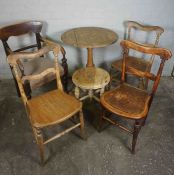 Lot of Victorian Furniture, To include Chairs, Tea Table, Stool, (6)