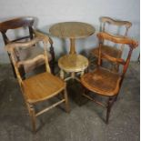 Lot of Victorian Furniture, To include Chairs, Tea Table, Stool, (6)