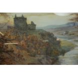 James Kinnear (Scottish Fl 1880-1917) "Niedpath Castle Peebles" Watercolour, Signed lower left, 34cm