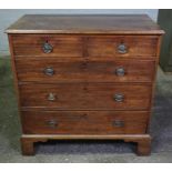 Georgian Mahogany Chest of Drawers, Having two small Drawers above three long Drawers, Raised on