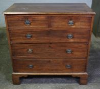 Georgian Mahogany Chest of Drawers, Having two small Drawers above three long Drawers, Raised on