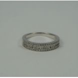 9ct White Gold and Diamond Ladies Ring, Set with 14 Graduated Diamonds, Stamped 375, Gross weight
