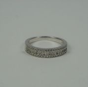 9ct White Gold and Diamond Ladies Ring, Set with 14 Graduated Diamonds, Stamped 375, Gross weight