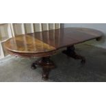 Victorian Mahogany Extending Dining Table, The Circular top Having two Additional Leaves, Raised