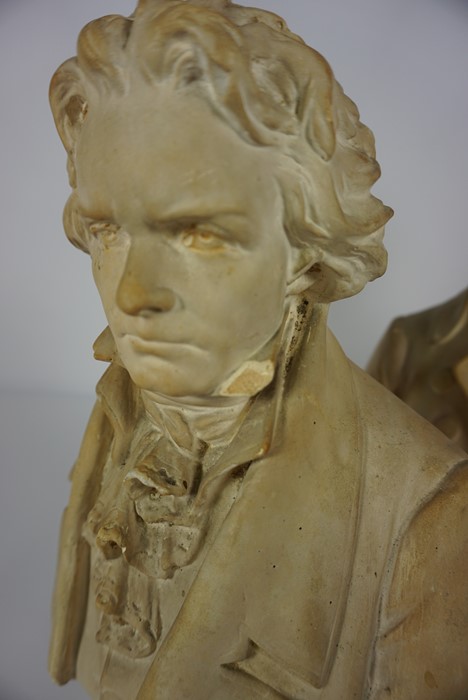 Plaster Bust of Beethoven and Mozart, 32cm high, (2) - Image 2 of 4