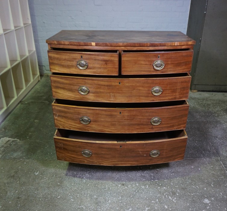 Georgian Mahogany Chest of Drawers, Having two small Drawers above three long Drawers, Raised on - Image 3 of 5