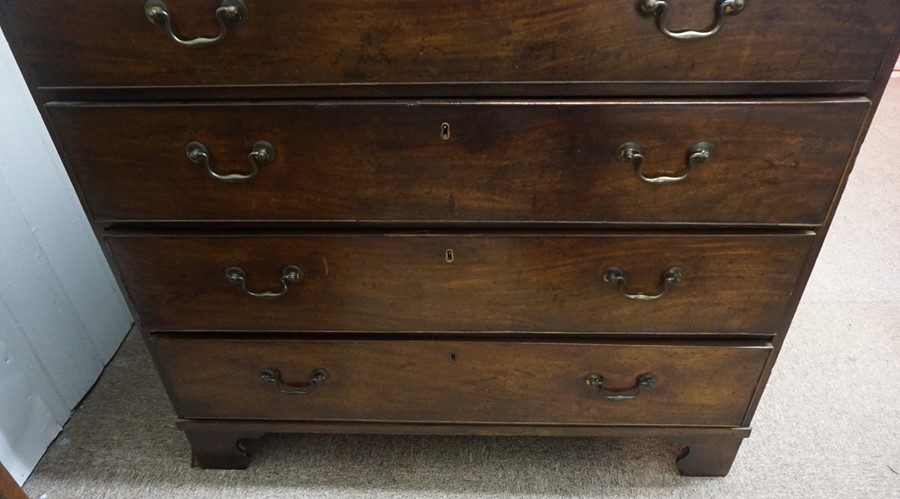 George III Mahogany Chest of Drawers, Having four long Graduated Drawers, Raised on Bracket Feet, - Image 9 of 19