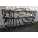 Pair of Painted Iron Outside Gates, 116cm high, 172cm wide, (2)