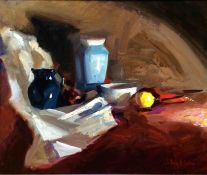 Selina Wilson (British, B.1986), Tuscan Still Life, oil on canvas, signed lower right, artist