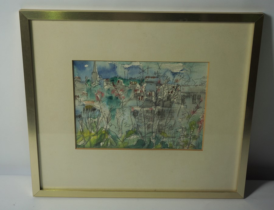 Sax Shaw (Scottish 1916-2000) "Television Aerials" Watercolour, Signed to lower right, 14.5cm x - Image 3 of 3