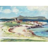 Selina Wilson (British, B.1986), Traigh beach, looking towards Eigg, oil on canvas, signed to