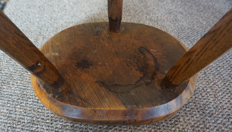 Ash and Elm Cricket Table / Stool, circa 19th century, 54cm high, 38cm wideCondition - Image 9 of 9