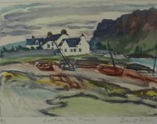 David Koster (British B 1926) "Lowtide Rhu, Plockton" Signed Limited Edition MIxed Media, No 4 of