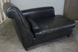 Modern Leather Chaise Longue, 92cm high, 158cm wide, 85cm deep