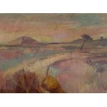 Lida Hatrick M.A.(Hons) M.Sc. (British, B.1948), Herriot Dyke - Greenlaw Moor, oil & oil pastel on
