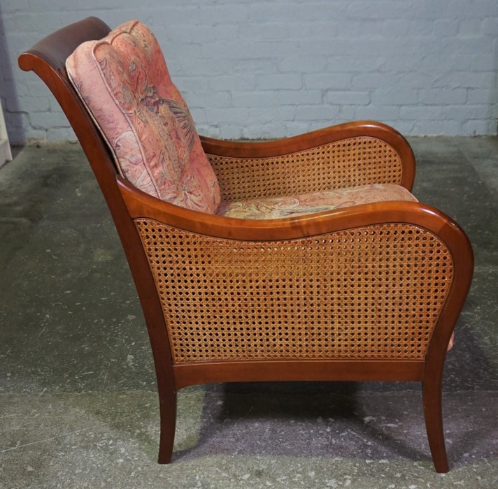Pair of Bergere Armchairs, 87cm high, Also with a Mahogany Nest of Three Tables, (5) - Image 3 of 4