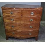Georgian Mahogany Chest of Drawers, Having two small Drawers above three long Drawers, Raised on